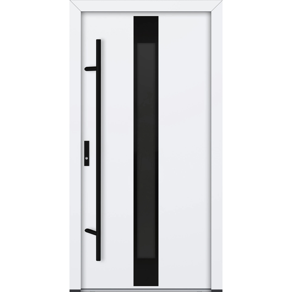 Feldmann und Mayer Aluminium-Haustür AC68 Design Blackline M25 in weiß