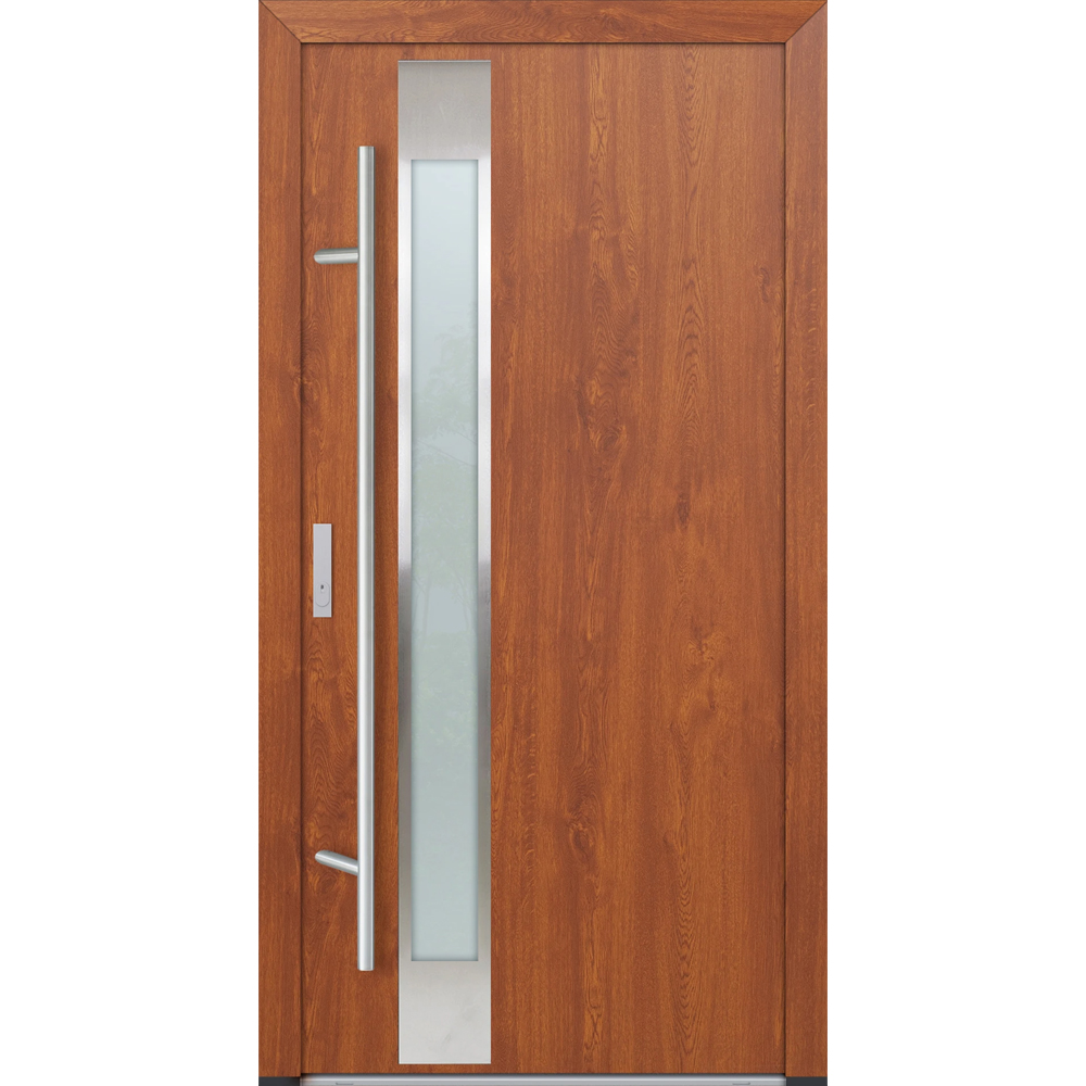 Feldmann und Mayer Aluminium-Haustür DS82 Design M14 in Golden Oak