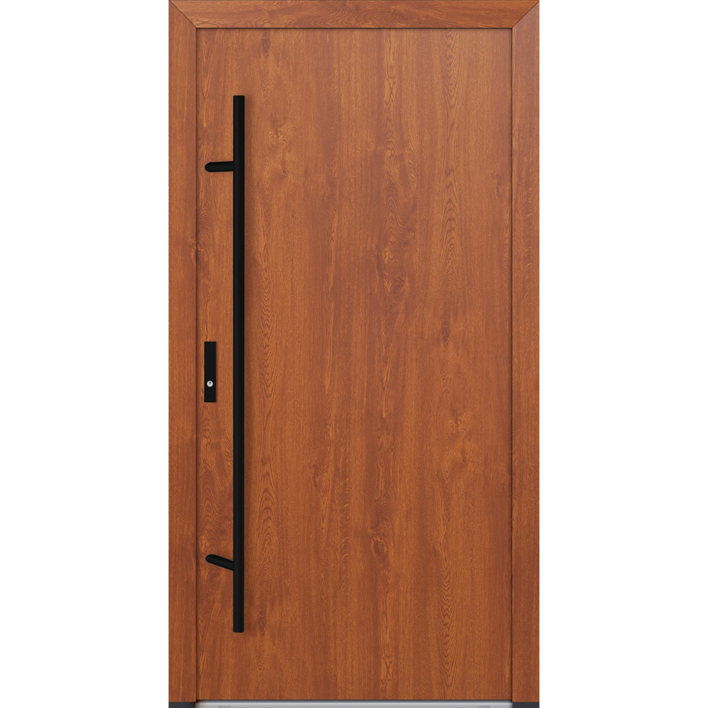 Feldmann und Mayer Aluminium-Haustür DS82 Design Blackline M20 in Golden Oak