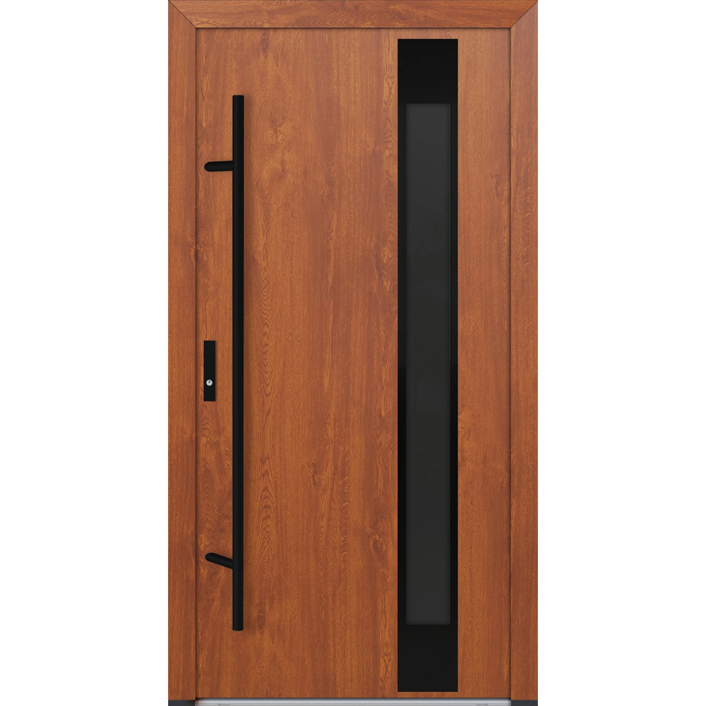 Feldmann und Mayer Aluminium-Haustür DS82 Design Blackline M24 in Golden Oak