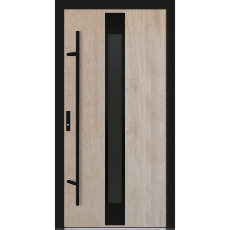 Feldmann und Mayer Aluminium-Haustür DS82 Design Blackline M25 in Turner Oak