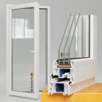 VEKA Kunststoff Balkontüre Softline 76 MD mit Mitteldichtung Ausschnitt Ecke im Vordergrund Balkontüre im Hintergrund