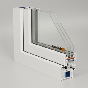 Fenêtre PVC VEKA Softline 76 MD angle de fenêtre avec joint de frappe